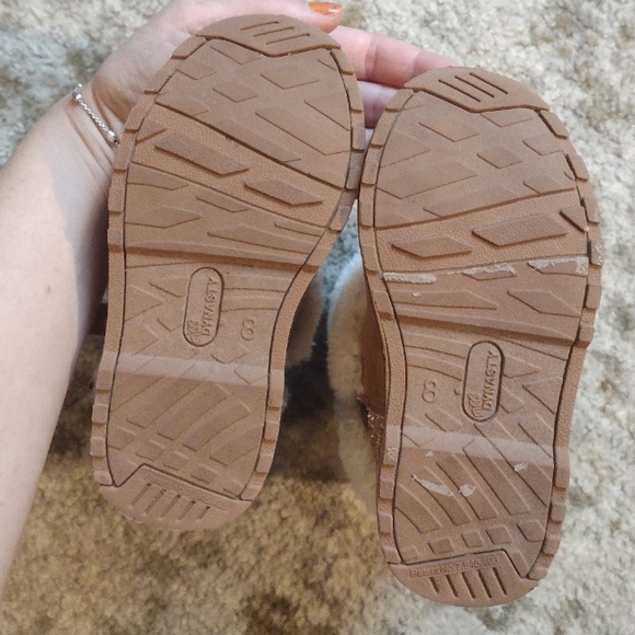 Suede Gold Sparkle fur boots Size 8 - Picture 2 of 11